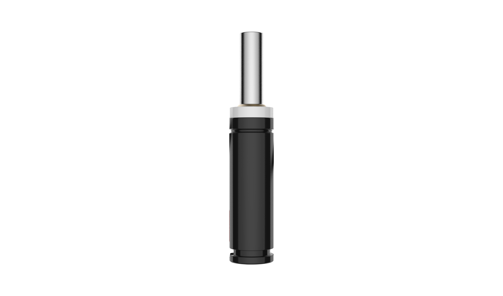 A sleek black and silver steel nitrospring against a transparent background. The design is minimalist.